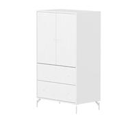 Flexa Saga Armoire 2 Portes et 2 tiroirs a facades rainurees Blanche Pieds | Flexa - ref. 81-42504-40 - 5706459182117 - dim. 45x75x130cm - Blanc - Materiaux mixtes