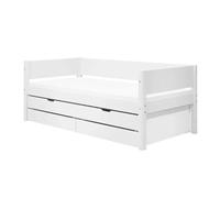 Flexa White Banquette-lit 90 x 200 cm avec Dossier Lit gigogne et 2 | Flexa - ref. 90-10760-40 - 5706459085722 - dim. 210x101x81cm - Blanc - Materiaux mixtes