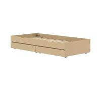 Flexa white lit gigogne extensible 90 x 190 cm avec 2 tiroirs beige sable