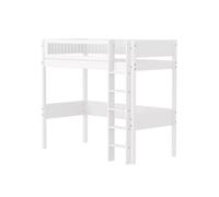 Flexa White Lit Mezzanine avec echelle Droite 90 x 200 cm Barriere a | Flexa - ref. 80-17527-40 - 5706459179193 - dim. 210x109x184cm - Blanc - Materiaux mixtes