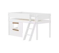 Flexa white lit mi-hauteur echelle inclinee and facades lit cabane blanc