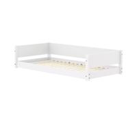 Flexa white lit montessori bas 90 x 200 cm avec barriere arriere blanc
