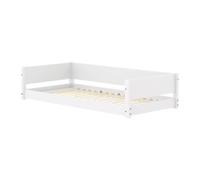 Flexa White Lit Montessori Bas 90 x 200 cm avec Barriere Arriere Blanc | Flexa - ref. 80-17006-40 - 5706459190808 - dim. 210x101x47cm - Blanc - Materiaux mixtes