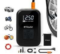 FLEXAIR - Gonfleur Pneus Voiture & Pompe Vélo Électrique Rechargeable | Compresseur à Air Portatif sans Fil | Mini Souffleur Puissant pour Ballon, Moto, VTT & Accessoires de Gonflage