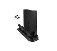 Manette GENERIQUE FlexDin mis à jour Socle PS4 Pro / PS4 Slim Vertical avec Ventilateur de Refroidisseur, 2 Support Manette PS4 Station de Recharge pour DualShock 4