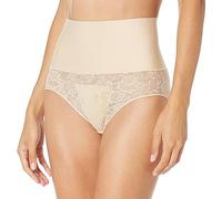 Flexees Femme Tame Your Tummy Brief Culottes gainantes, Transparent/Nude Lace, L EU