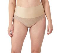 Flexees Femme Tame Your Tummy Brief Culottes gainantes, Transparent/Nude Lace, XXL EU