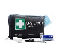 FLEXEO kit de premiers secours DIN 13164 - trousse de premiers soins pour voiture - boîte médical - trousse à pharmacie - velcro - noir