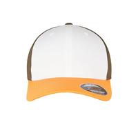 Flexfit 3-Tone Baseball Cap, Neonorange/White/Olive, L/XL