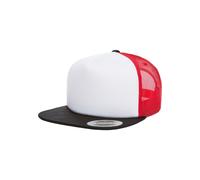 FLEXFIT 6005FW | Foam Trucker with white Front Cap / casquette / bonnet - Couleur : Black/White/Red - Taille : One Size