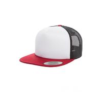 FLEXFIT 6005FW | Foam Trucker with white Front Cap / casquette / bonnet - Couleur : Red/White/Black - Taille : One Size