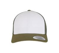 Flexfit 6606cf-retro Trucker Colored Front Casquette de Baseball, Vert Mousse/Blanc/Olive, Taille Unique Mixte