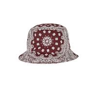 Flexfit Bandana Print Bucket Hat Chapeau, Cerise/Blanc, Taille Unique Mixte