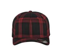 Flexfit Bonnet Tartan Plaid S/M Noir/Rouge