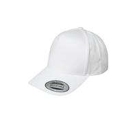 Flexfit 5-Panel Curved Classic Snapback Chapeau Mixte, Blanc, Taille Unique