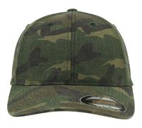 Flexfit Casquette Lavée Garment Vert Camo Forme Originale Courbée Dad Camouflage