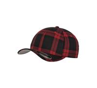 Flexfit Tartan Plaid Mützen, Blk/Red, L/XL