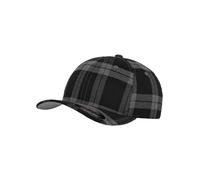 Flexfit Casquette 'Tartan Plaid' gris foncé / noir, Taille 60-61