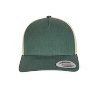 Flexfit Casquette Unisexe 5 Panneaux rétro Trucker 2 Tons Casquette Trucker Bicolore pour Homme et Femme Taille Unique, Vert/Beige, Taille Unique