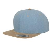 Flexfit Chambray Suede Snapback Casquette - Blue / Beige