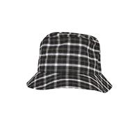 Flexfit Check Bucket Hat Chapeau, Noir/Gris, Taille Unique Mixte