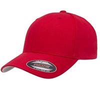 Flexfit Cotton Twill Fitted Cap Casquette de Baseball, Rouge, S/M Homme