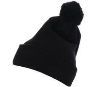 Flexfit Cuffed Pom Pom Knit Beanie, Bonnet Mixte, Black,
