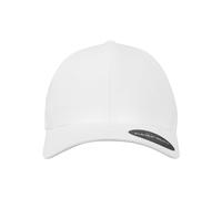 Flexfit Delta Baseball Cap, Unisex Basecap aus Polyester für Damen und Herren, ohne Naht, wasserabweisend, white, L/XL