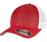 Flexfit - Hommes/Femmes Unie Bicolore - Casquette "Omnimesh", filet RW8069 (L - XL) (Rouge/Blanc)