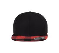 Flexfit Mixte Checked Flanell Peak Snapback Blk/Red One Size Casquette, blk/red, Taille unique EU