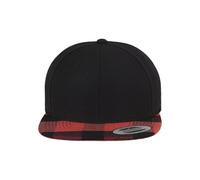 Flexfit Casquette Snapback Checked Flanell Peak Mixte Noir/Rouge Taille unique EU