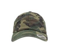 Flexfit Mixte Low Profile Camo Washed Cap Wood One Size Casquette, Vert Camouflage, Taille Unique UK