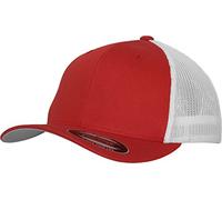 Flexfit Mixte Mütze Mesh Trucker 2-Tone Casquette, Multicolore (Rouge/Blanc), S-M EU