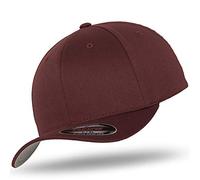 Flexfit Original Casquette Baseball Casquette de Baseball Cap Wooly Peigné Im Bundle avec UD Tête de Mort Bandana dans Beaucoup de Couleurs - Rouge Foncé, XL/XXL (59-62 cm)