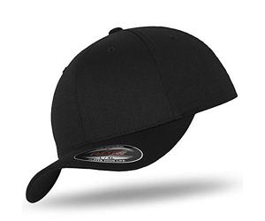 Flexfit Original Casquette Baseball Casquette de Baseball Cap Wooly Peigné Im Bundle avec UD Tête de Mort Bandana dans Beaucoup de Couleurs - noir/Noir, Youth (52-54 cm)
