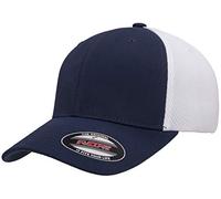 Flexfit Casquette ajustée en Maille Respirante Ultrafibre Chapeau, Bleu Marine/Blanc, L/XL Mixte