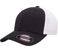 Flexfit Casquette ajustée en Maille Respirante Ultrafibre Chapeau, Noir/Blanc, L Mixte