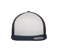 Flexfit Casquette Classic Trucker Mixte 5-Panel Snapback Blanc/Bleu Navy Taille unique EU