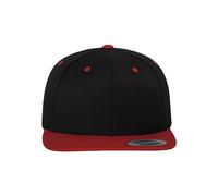 Flexfit Unisexe-adulte Mütze Classic Snapback 2-tone Flat-sheets, Noir/rouge, Taille Unique EU