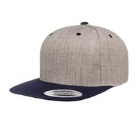 Flexfit Casquette Classic Snapback bicolore unisexe, visière plate, taille unique heather/navy
