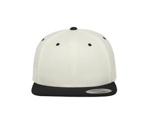 Flexfit Yupoong Unisexe Bonnet Classic Snapback 2 Tons Casquette, Bicolore Blanc Casquette avec Droit Parapluie, Taille Unique Taille Unique pour Hommes et Femmes