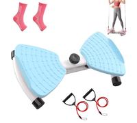Flexforge Pilates Twister, machine de modelage de la taille, planche de fitness antidérapante rotative à 360° avec bandes de résistance for femmes/hommes, silencieuse, massage des pieds(Blue,Without d