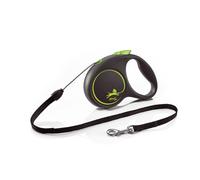 Flexi Black Design Cord Green Small 5m Retractable Dog Leash/Lead for dogs up to