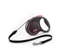 Flexi Black Design Cord Pink Medium 5m Retractable Dog Leash/Lead for dogs up to
