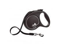 Flexi Laisse Noir Design M sangle 5m Jusqu'à 25kg Noir + Surprise gratuite pour votre chien