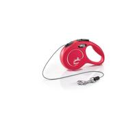 flexi® CAT | Laisse rétractable à cordon de 3 m pour chats jusqu'à 8 kg | Format de poche | poignée à 3 doigts | Rouge | Laisse à enrouleur | Poids : 100 g | Dimensions : 8,2 x 13 cm