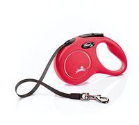 Flexi CL10T5.250.R Laisse rétractable Classique pour Chien Rouge Taille S 4,9 m