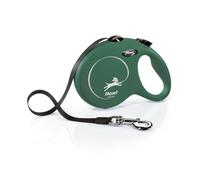 Flexi® Classic L | Laisse rétractable à Sangle de 5 m pour Chiens jusqu'à 50 kg | Vert Olive | Laisse à Enrouleur pour Chien | Poids : 350 g | Dimensions : 12,9 x 18,8 cm