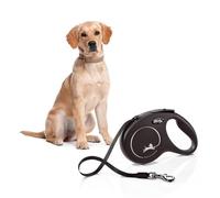 FLEXI Classic Laisse/Corde pour Chien Noir 5 m, Max. 25 kg Taille M