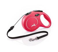 flexi® Classic M | Laisse à enrouleur à cordon de 8 m pour chiens jusqu'à 20 kg | Rouge | laisse à enrouleur pour chien | Poids : 350 g | Dimensions : 12,2 x 19,5 cm